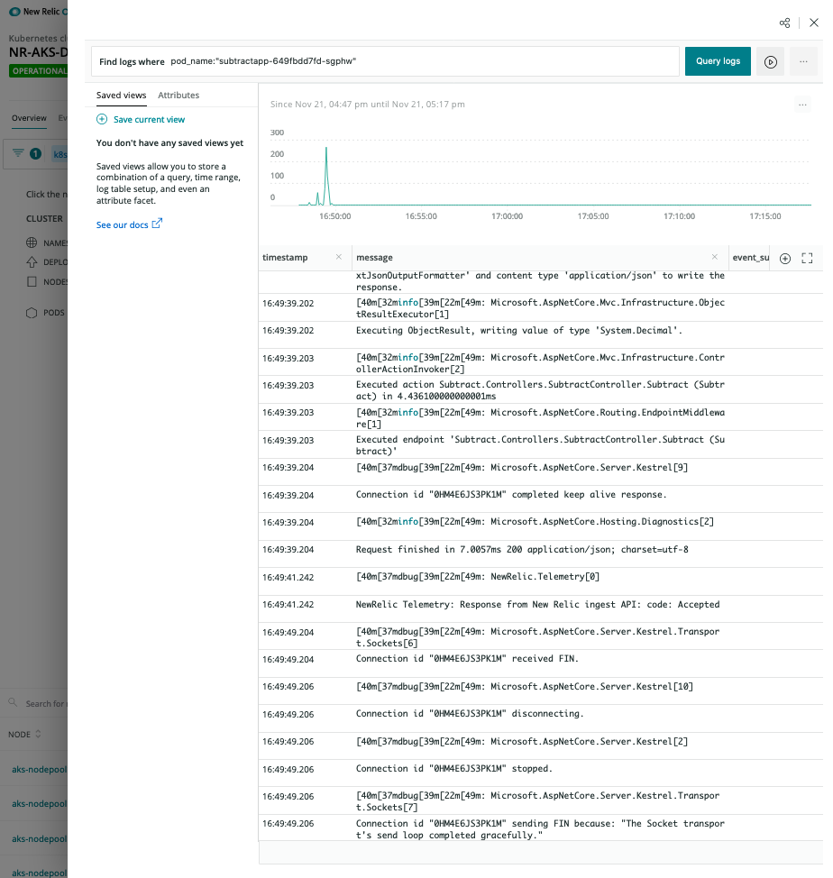New Relic K8s Logs In Context